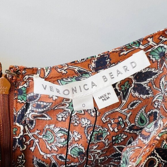 ❤️ Veronica Beard Nadi dress, Cinamon Multi, Size 0 016 - Picture 7 of 11